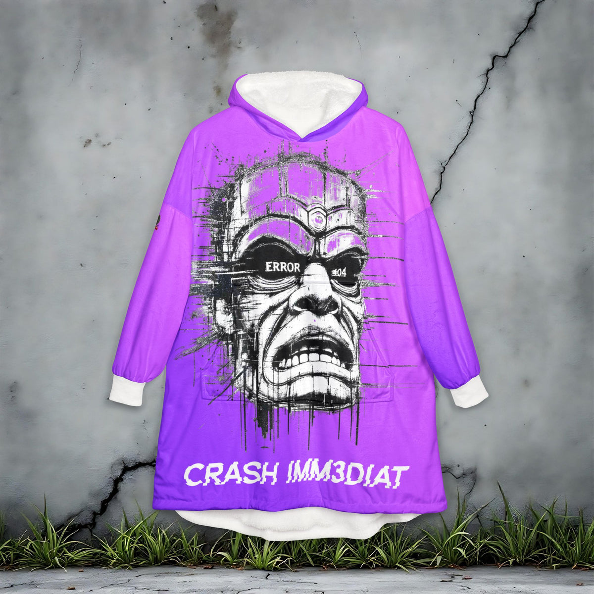 Tiki Glitch &amp; Error Hooded Fleece Blanket