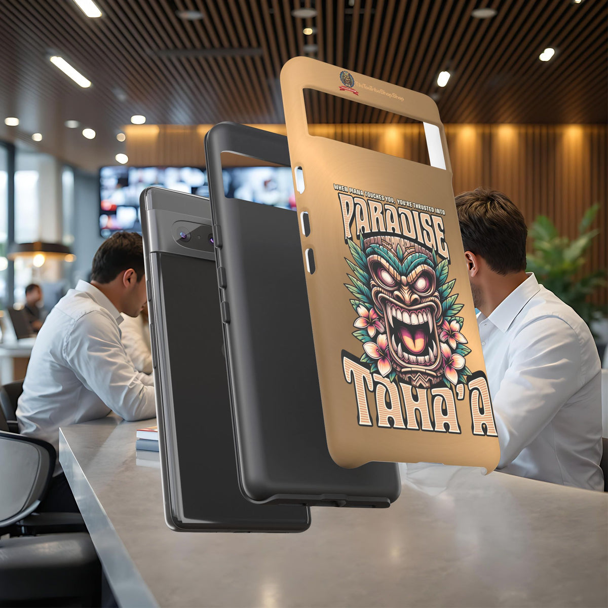 Tahaa – Coque Antichoc Premium « Tiki Féroce » | Design Tribal & Protection Maximale