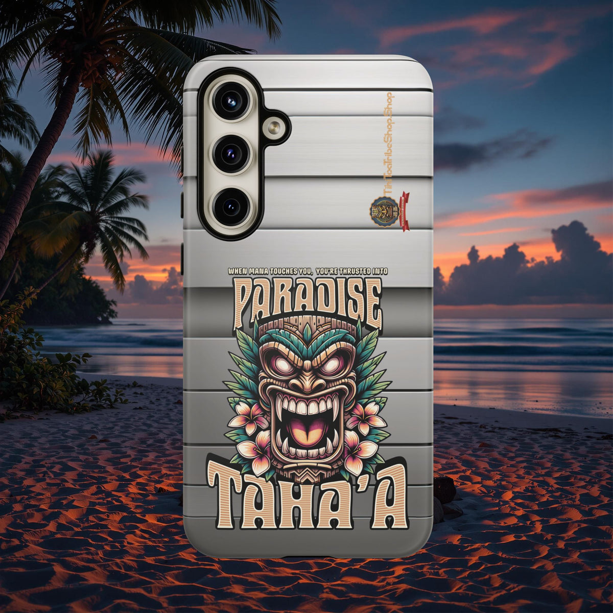 Tahaa – Coque Antichoc Premium « Tiki Féroce » | Design Tribal & Protection Maximale