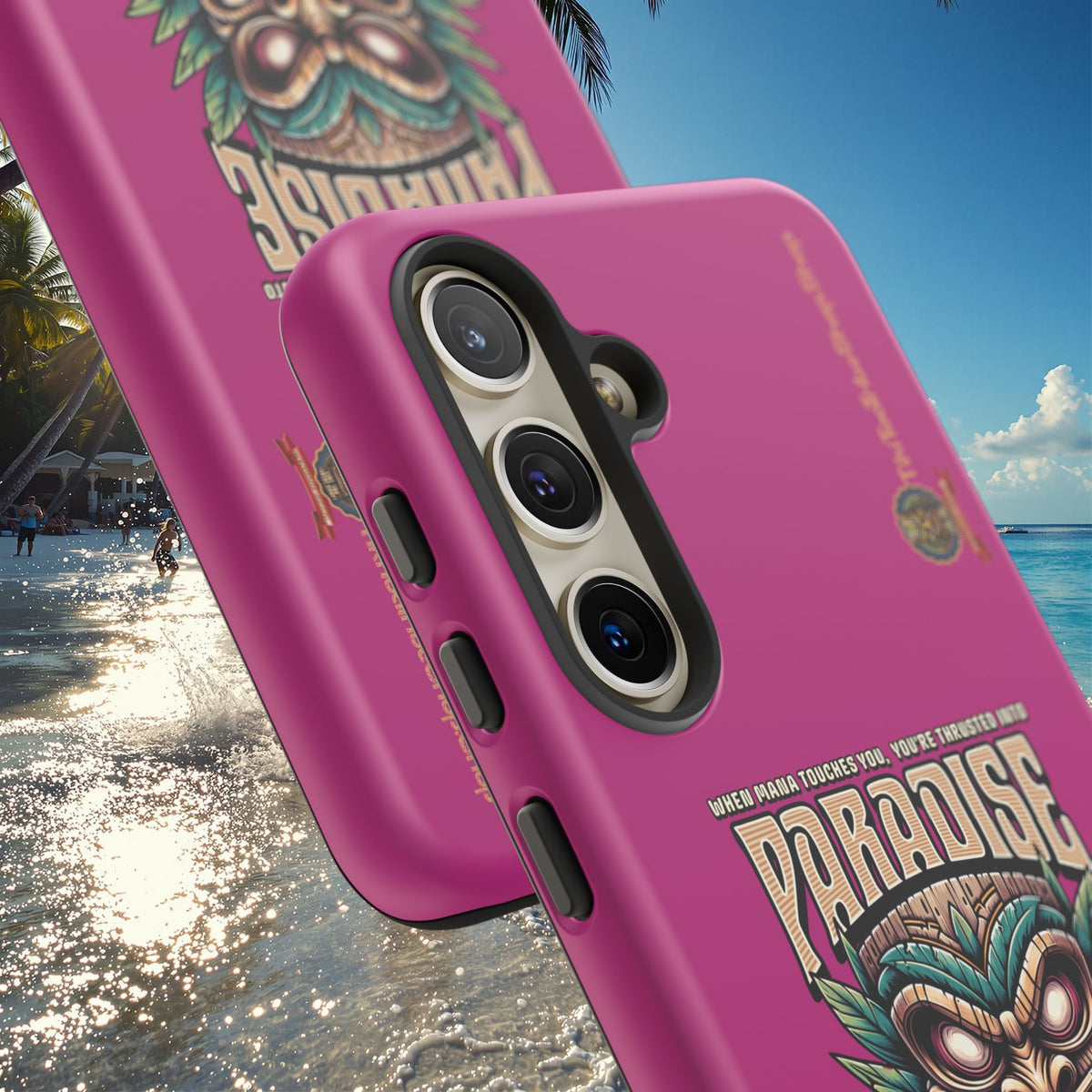 Tahaa – Coque Antichoc Premium « Tiki Féroce » | Design Tribal & Protection Maximale