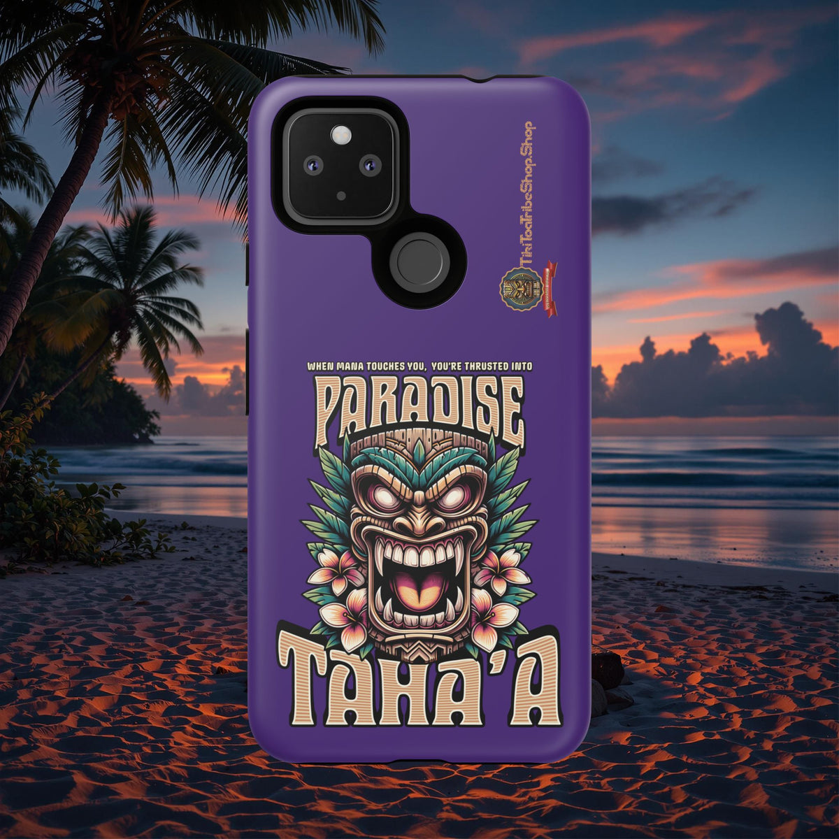 Tahaa – Coque Antichoc Premium « Tiki Féroce » | Design Tribal & Protection Maximale