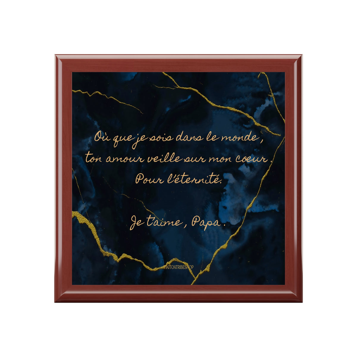 Coffret à Bijoux en bois noble avec carreaux céramique