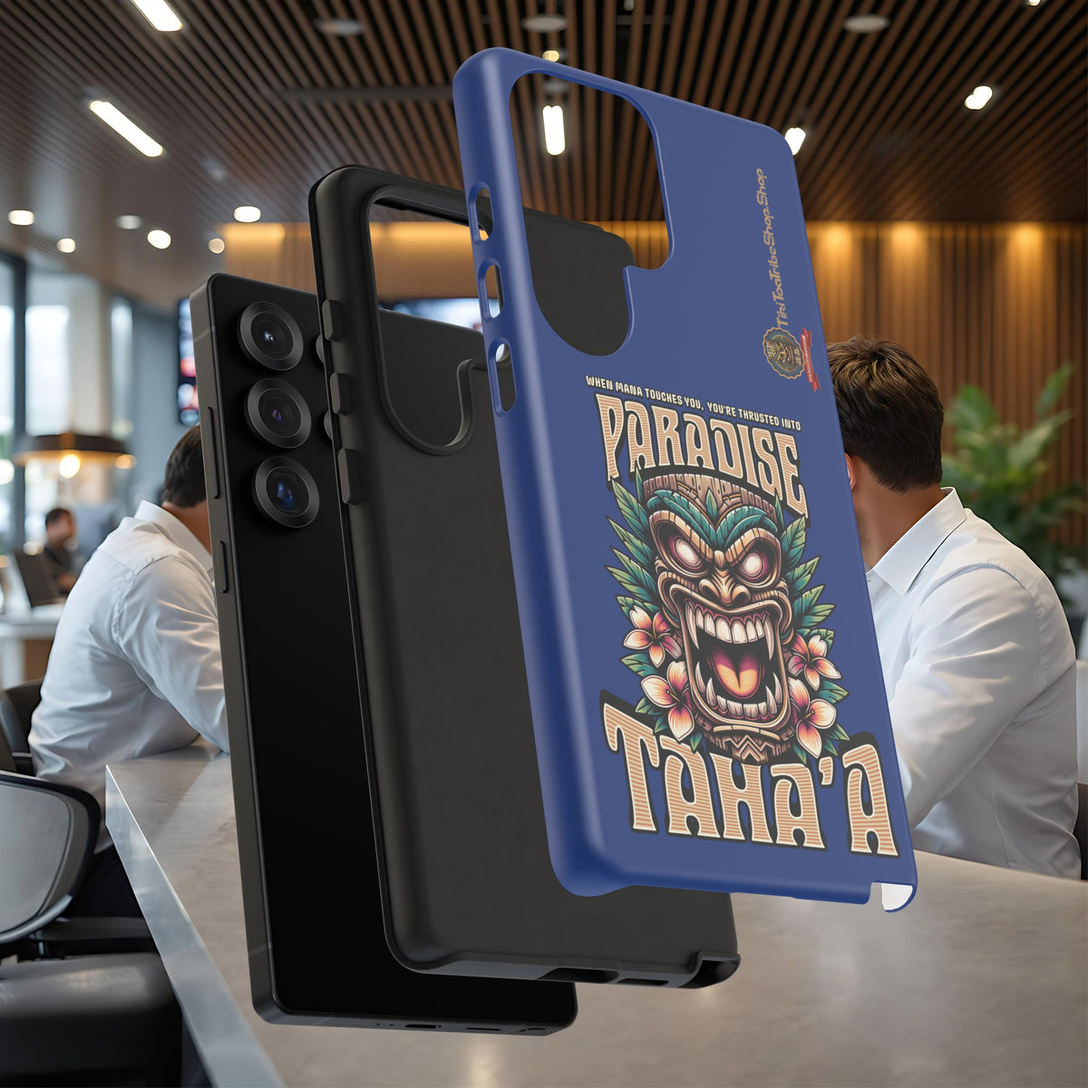 Tahaa – Coque Antichoc Premium « Tiki Féroce » | Design Tribal & Protection Maximale