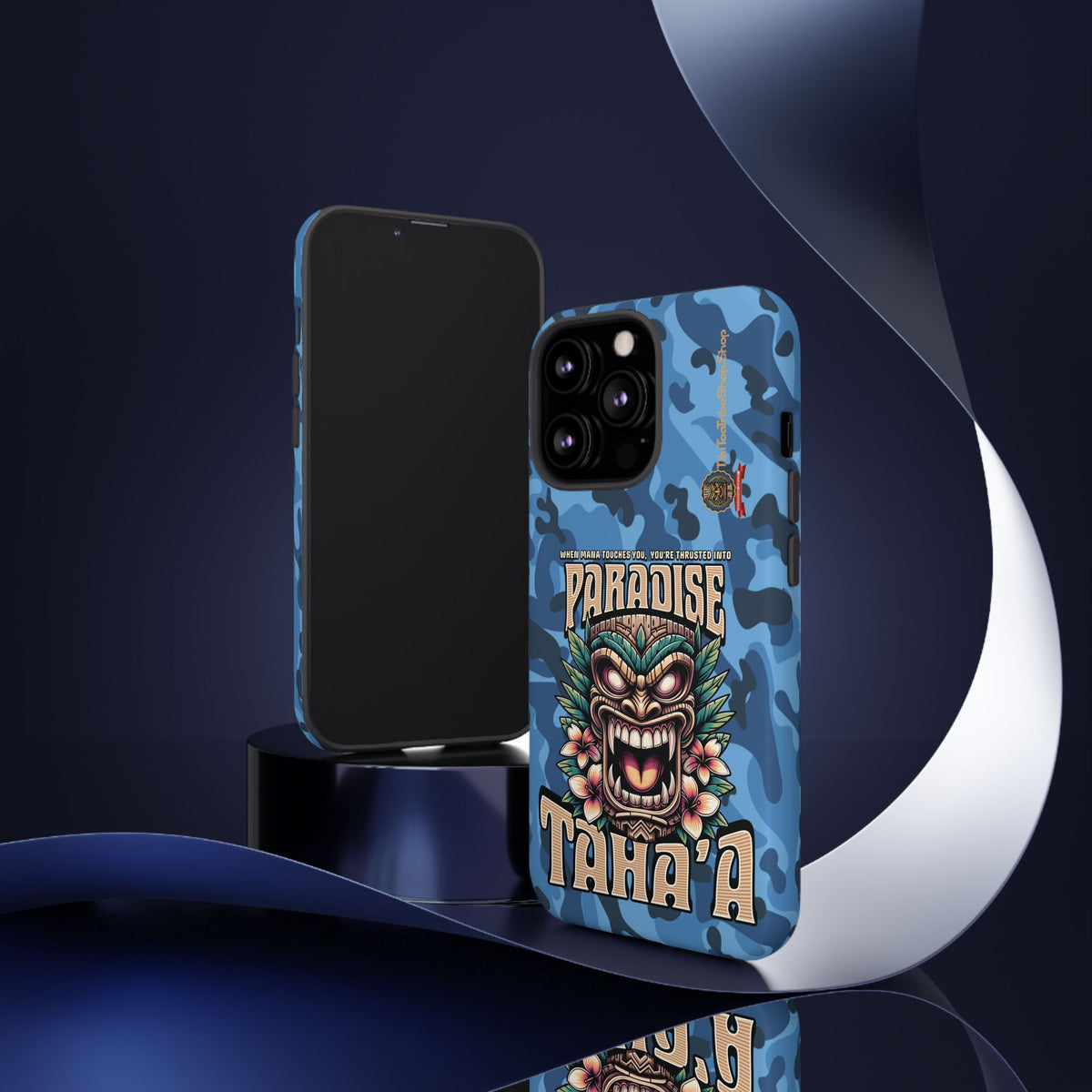 Tahaa – Coque Antichoc Premium « Tiki Féroce » | Design Tribal & Protection Maximale