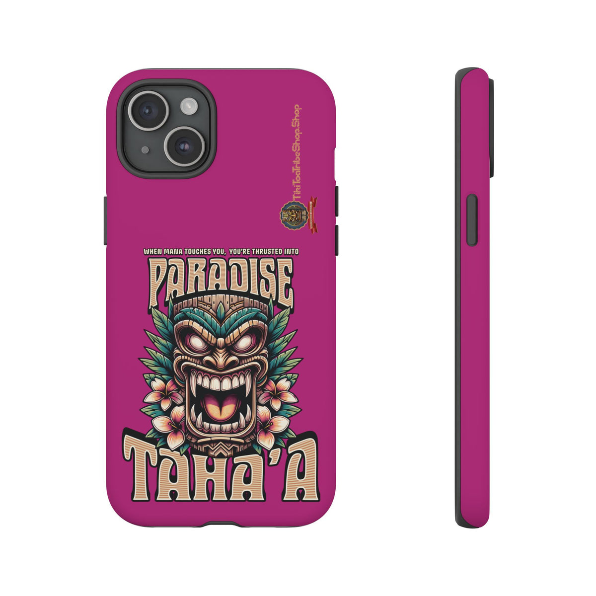 Tahaa – Coque Antichoc Premium « Tiki Féroce » | Design Tribal & Protection Maximale