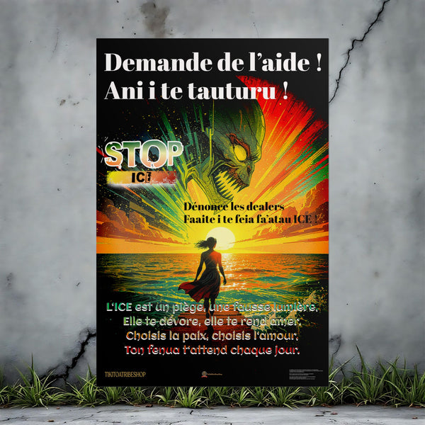 Posters Anti-ICE Polynésie – Affiches de Sensibilisation Contre la Drogue “Paruru i te ora – Brisons les chaînes de l’ICE”