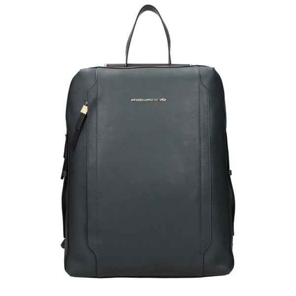 PIQUADRO : Sac à Dos Business en Cuir Vintage Vert
