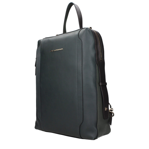 PIQUADRO : Sac à Dos Business en Cuir Vintage Vert
