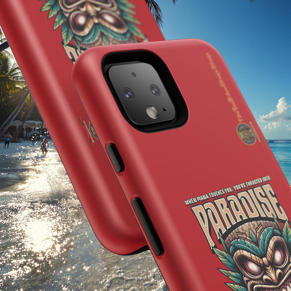 Tahaa – Coque Antichoc Premium « Tiki Féroce » | Design Tribal & Protection Maximale
