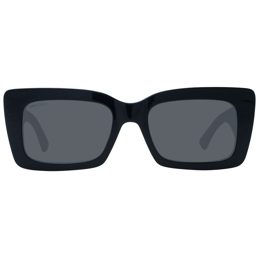 JIMMY CHOO : Lunettes de Soleil Rectangulaires Noires pour Femme