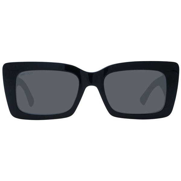 JIMMY CHOO : Lunettes de Soleil Rectangulaires Noires pour Femme