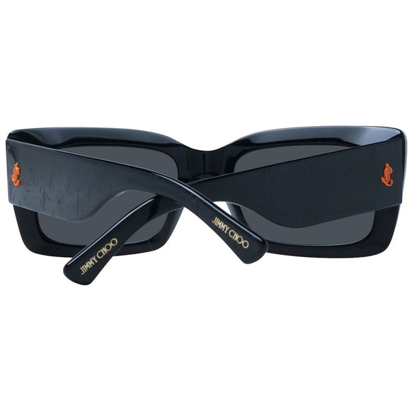 JIMMY CHOO : Lunettes de Soleil Rectangulaires Noires pour Femme