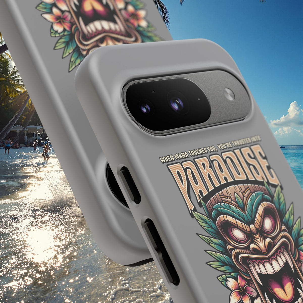 Tahaa – Coque Antichoc Premium « Tiki Féroce » | Design Tribal & Protection Maximale