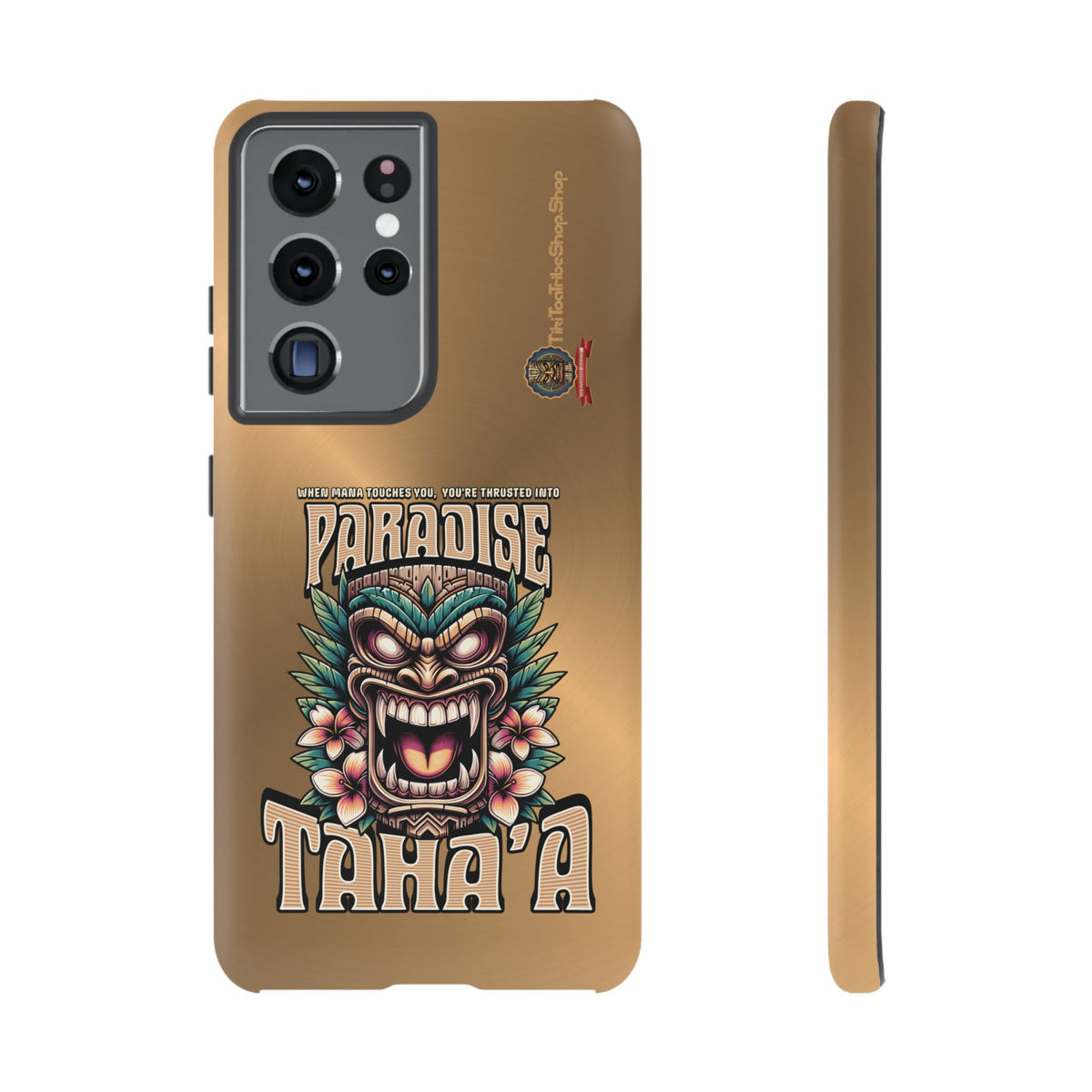 Tahaa – Coque Antichoc Premium « Tiki Féroce » | Design Tribal & Protection Maximale