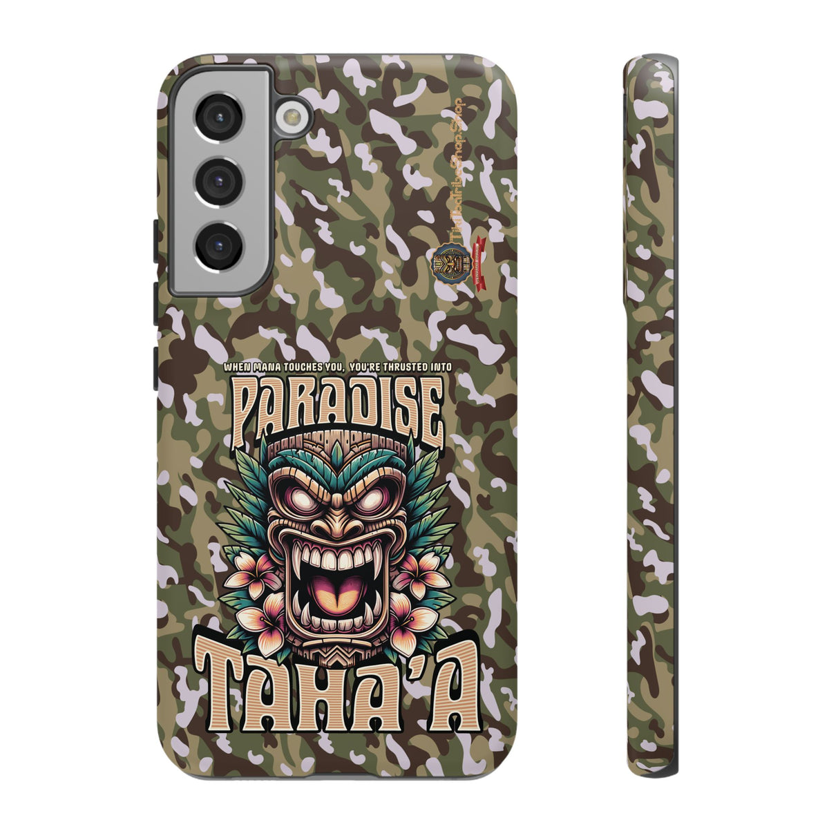 Tahaa – Coque Antichoc Premium « Tiki Féroce » | Design Tribal & Protection Maximale
