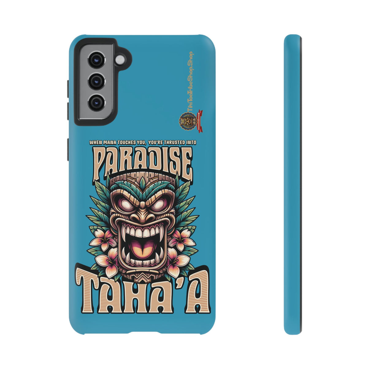 Tahaa – Coque Antichoc Premium « Tiki Féroce » | Design Tribal & Protection Maximale