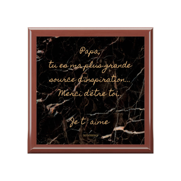 Coffret à Bijoux en bois noble avec carreaux céramique