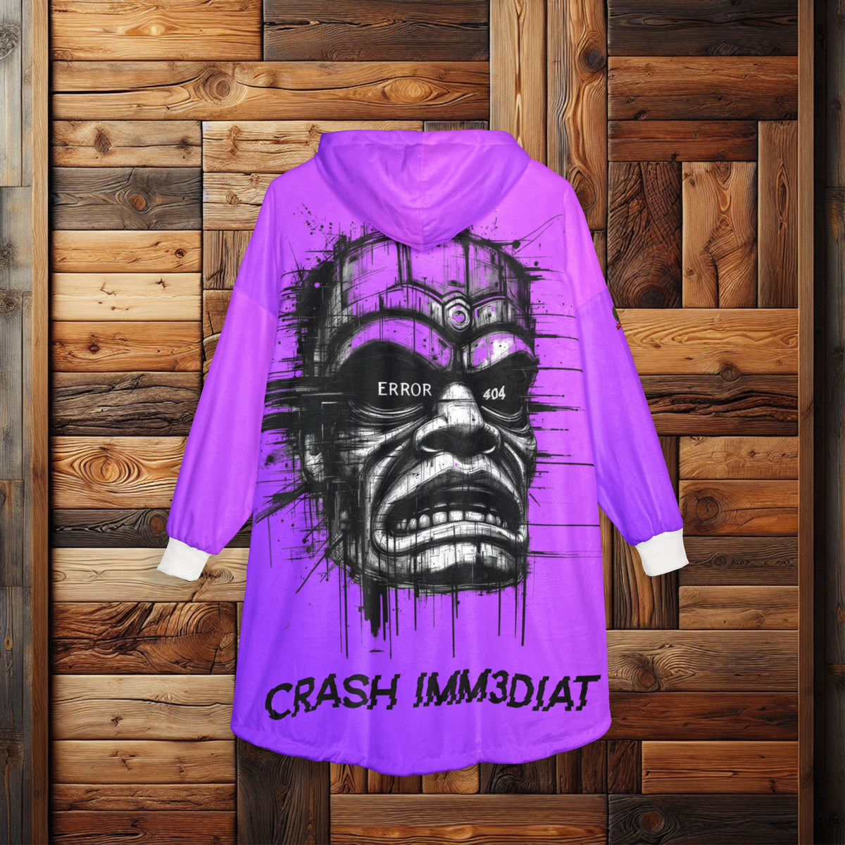 Tiki Glitch &amp; Error Hooded Fleece Blanket