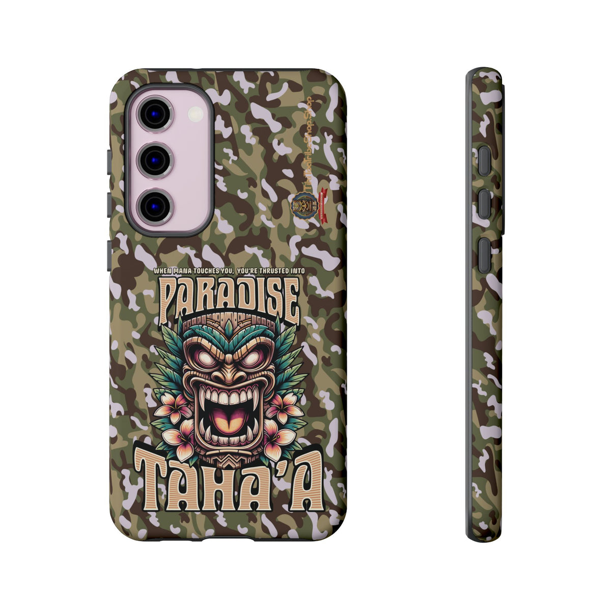 Tahaa – Coque Antichoc Premium « Tiki Féroce » | Design Tribal & Protection Maximale