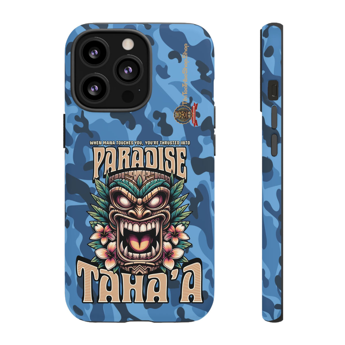 Tahaa – Coque Antichoc Premium « Tiki Féroce » | Design Tribal & Protection Maximale