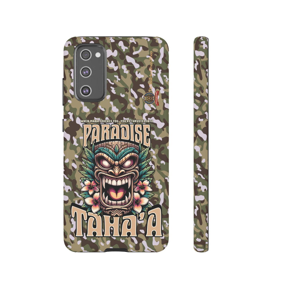 Tahaa – Coque Antichoc Premium « Tiki Féroce » | Design Tribal & Protection Maximale