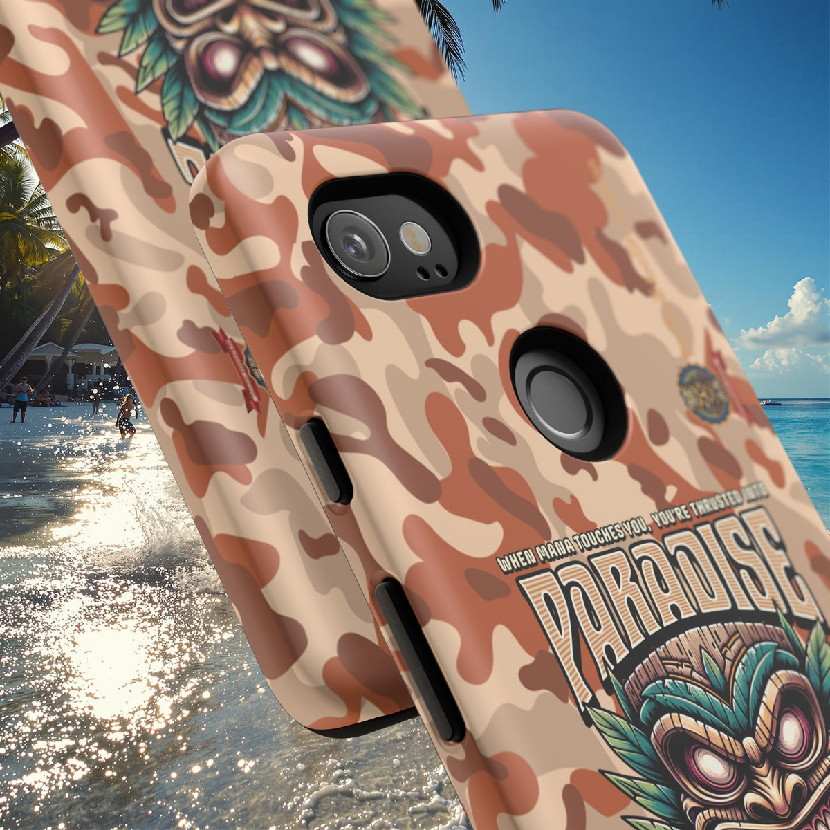 Tahaa – Coque Antichoc Premium « Tiki Féroce » | Design Tribal & Protection Maximale