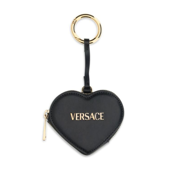 VERSACE Porte-Monnaie Cœur en Cuir Nappa Zippé