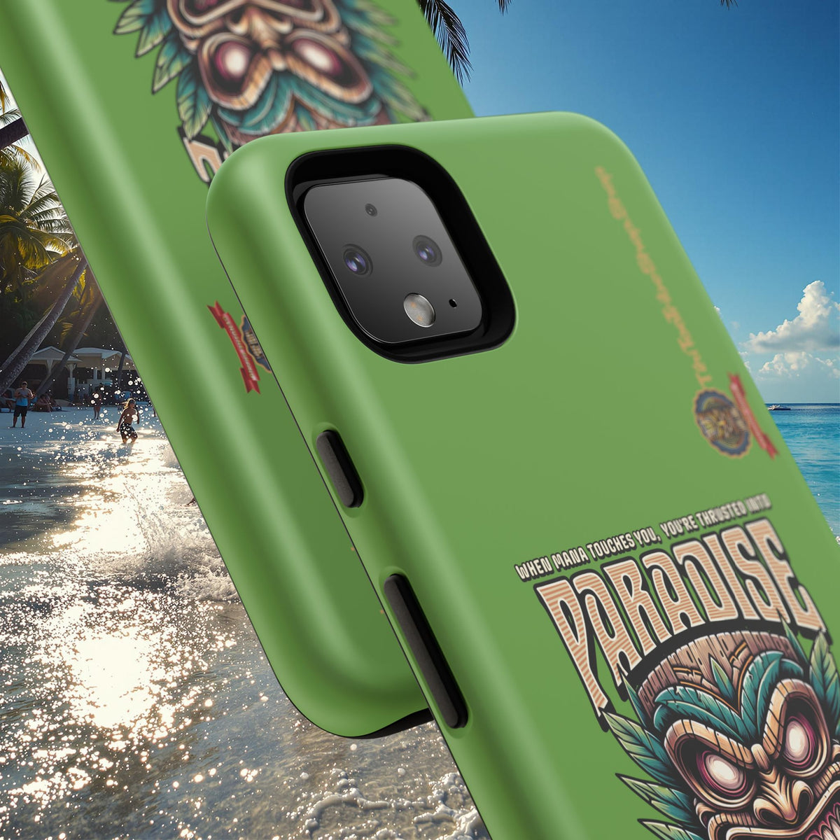 Tahaa – Coque Antichoc Premium « Tiki Féroce » | Design Tribal & Protection Maximale
