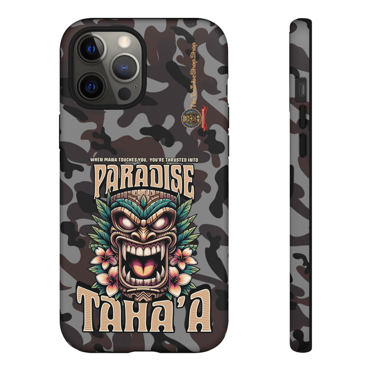 Tahaa – Coque Antichoc Premium « Tiki Féroce » | Design Tribal & Protection Maximale