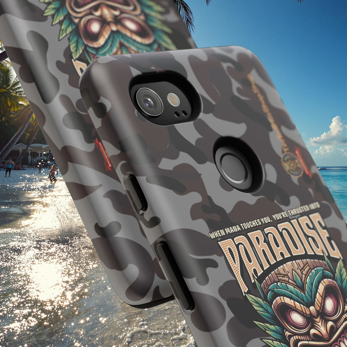 Tahaa – Coque Antichoc Premium « Tiki Féroce » | Design Tribal & Protection Maximale