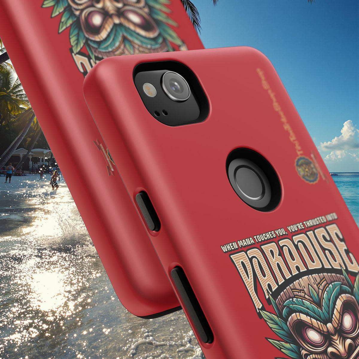 Tahaa – Coque Antichoc Premium « Tiki Féroce » | Design Tribal & Protection Maximale
