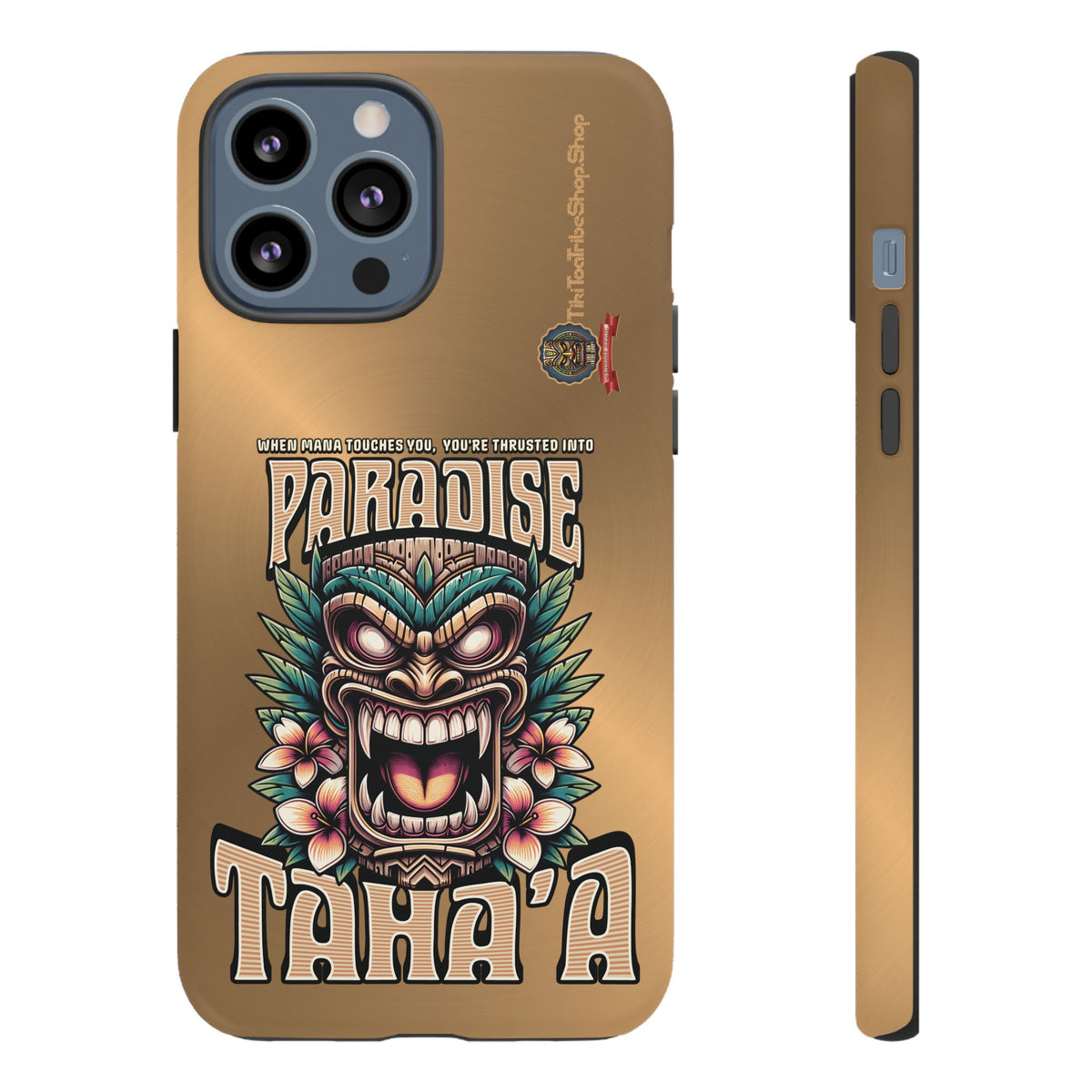 Tahaa – Coque Antichoc Premium « Tiki Féroce » | Design Tribal & Protection Maximale
