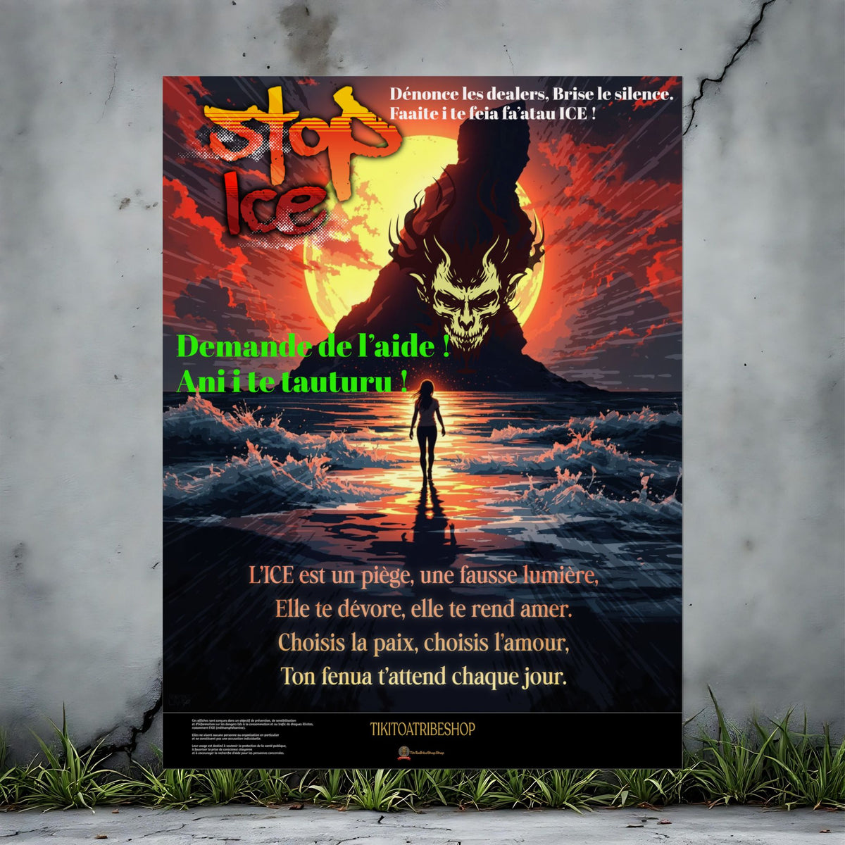 Posters Anti-ICE Polynésie – Affiches de Sensibilisation Contre la Drogue “Paruru i te ora – Brisons les chaînes de l’ICE”
