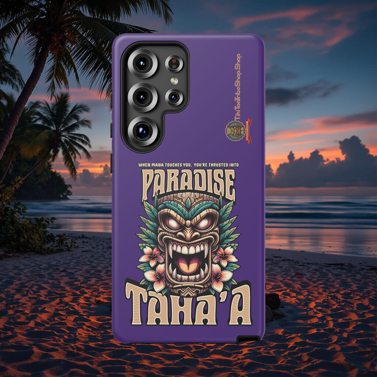 Tahaa – Coque Antichoc Premium « Tiki Féroce » | Design Tribal & Protection Maximale