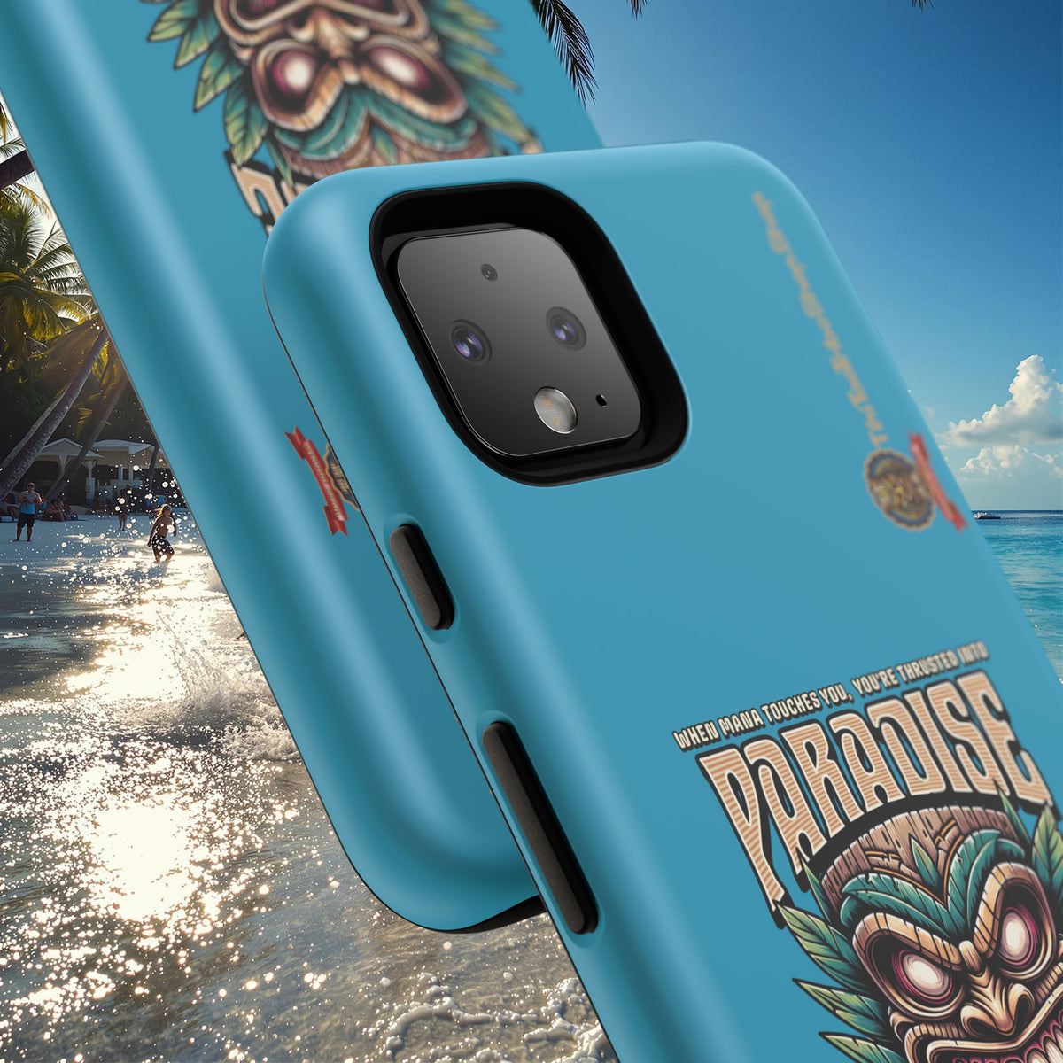Tahaa – Coque Antichoc Premium « Tiki Féroce » | Design Tribal & Protection Maximale
