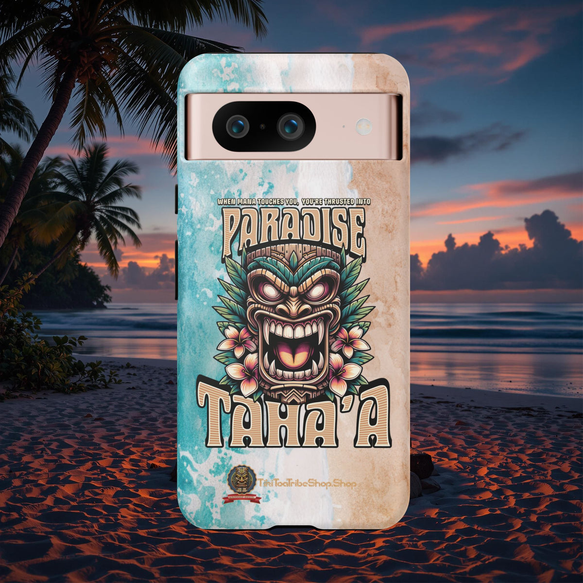 Tahaa – Coque Antichoc Premium « Tiki Féroce » | Design Tribal & Protection Maximale