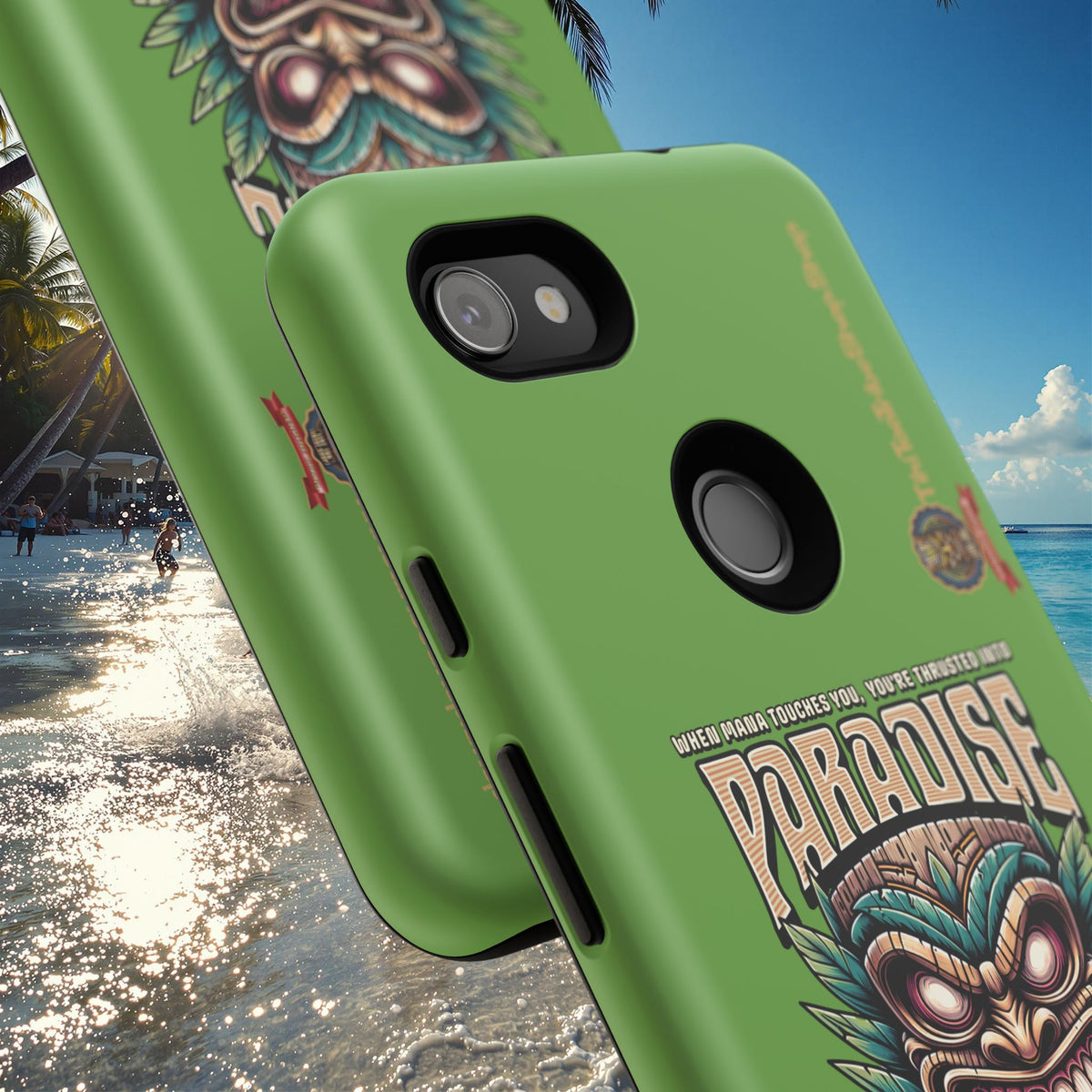 Tahaa – Coque Antichoc Premium « Tiki Féroce » | Design Tribal & Protection Maximale