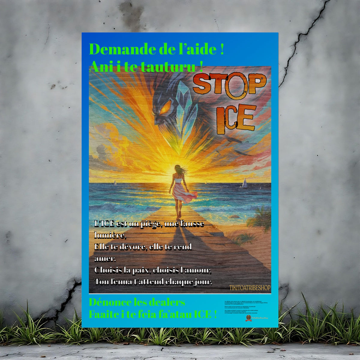 Posters Anti-ICE Polynésie – Affiches de Sensibilisation Contre la Drogue “Paruru i te ora – Brisons les chaînes de l’ICE”