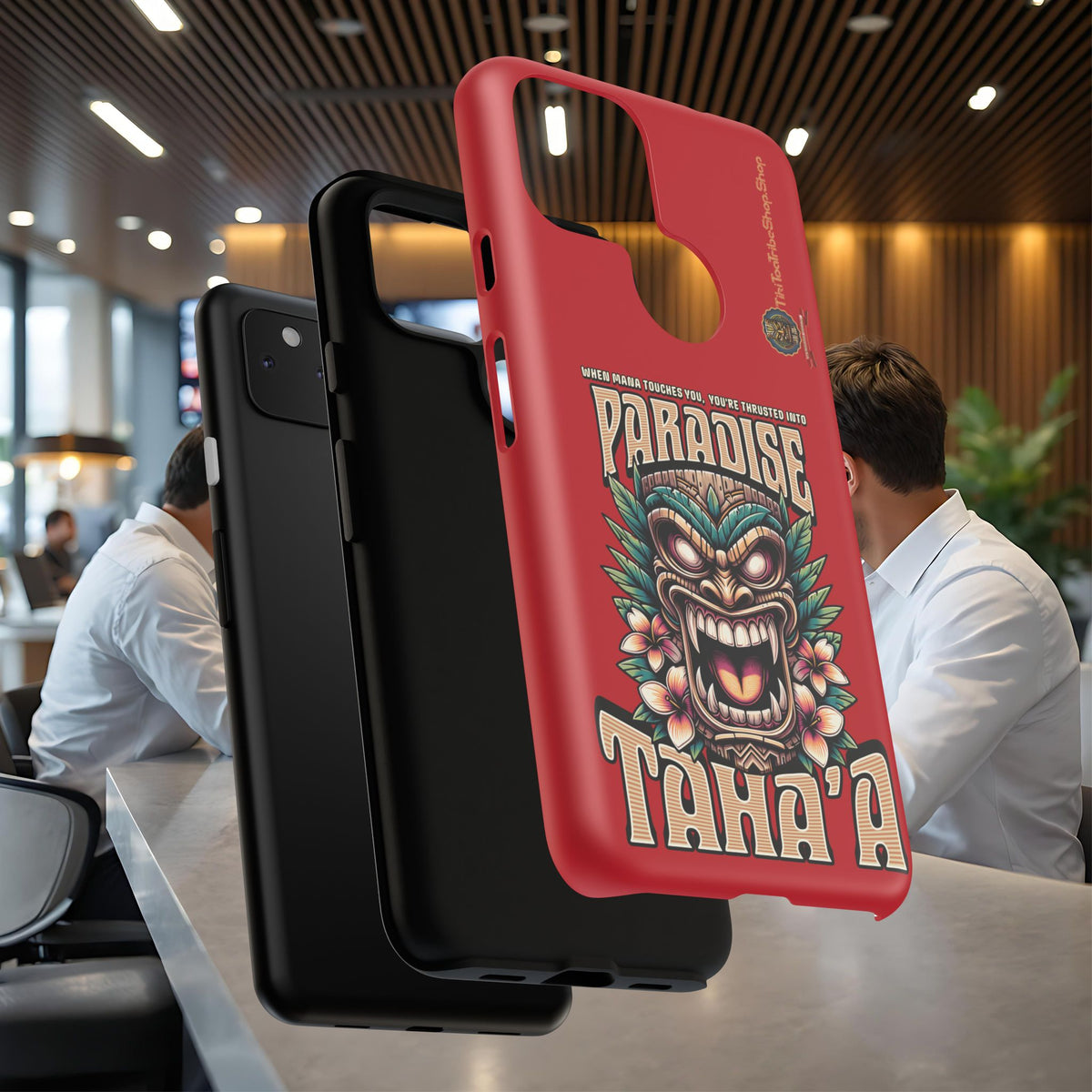 Tahaa – Coque Antichoc Premium « Tiki Féroce » | Design Tribal & Protection Maximale