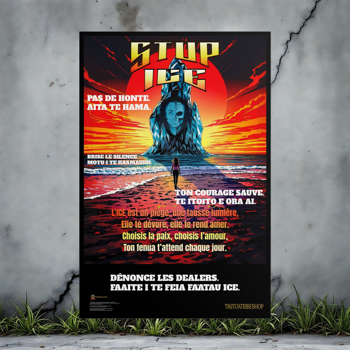 Posters Anti-ICE Polynésie – Affiches de Sensibilisation Contre la Drogue “Paruru i te ora – Brisons les chaînes de l’ICE”
