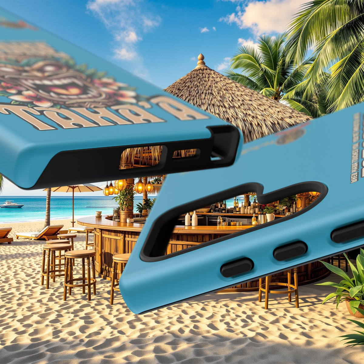 Tahaa – Coque Antichoc Premium « Tiki Féroce » | Design Tribal & Protection Maximale