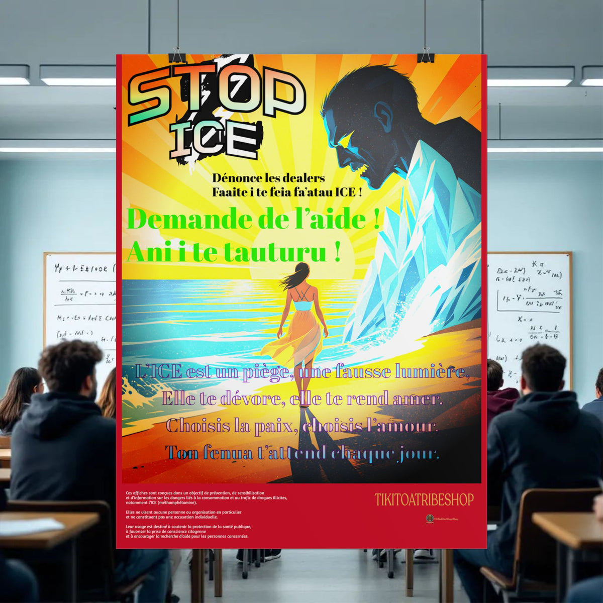 Anti-ICE Polynésie – Affiches de Sensibilisation Contre la Drogue “Paruru i te ora – Brisons les chaînes de l’ICE”