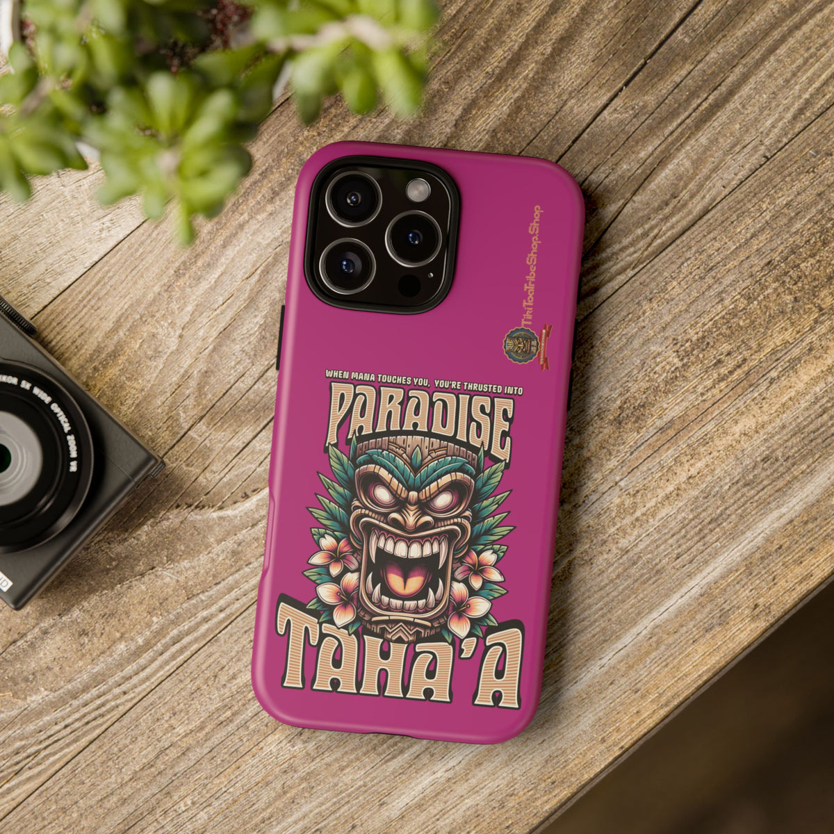 Tahaa – Coque Antichoc Premium « Tiki Féroce » | Design Tribal & Protection Maximale