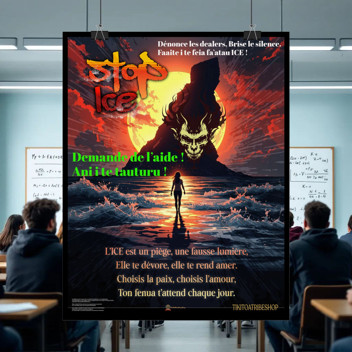 Posters Anti-ICE Polynésie – Affiches de Sensibilisation Contre la Drogue “Paruru i te ora – Brisons les chaînes de l’ICE”
