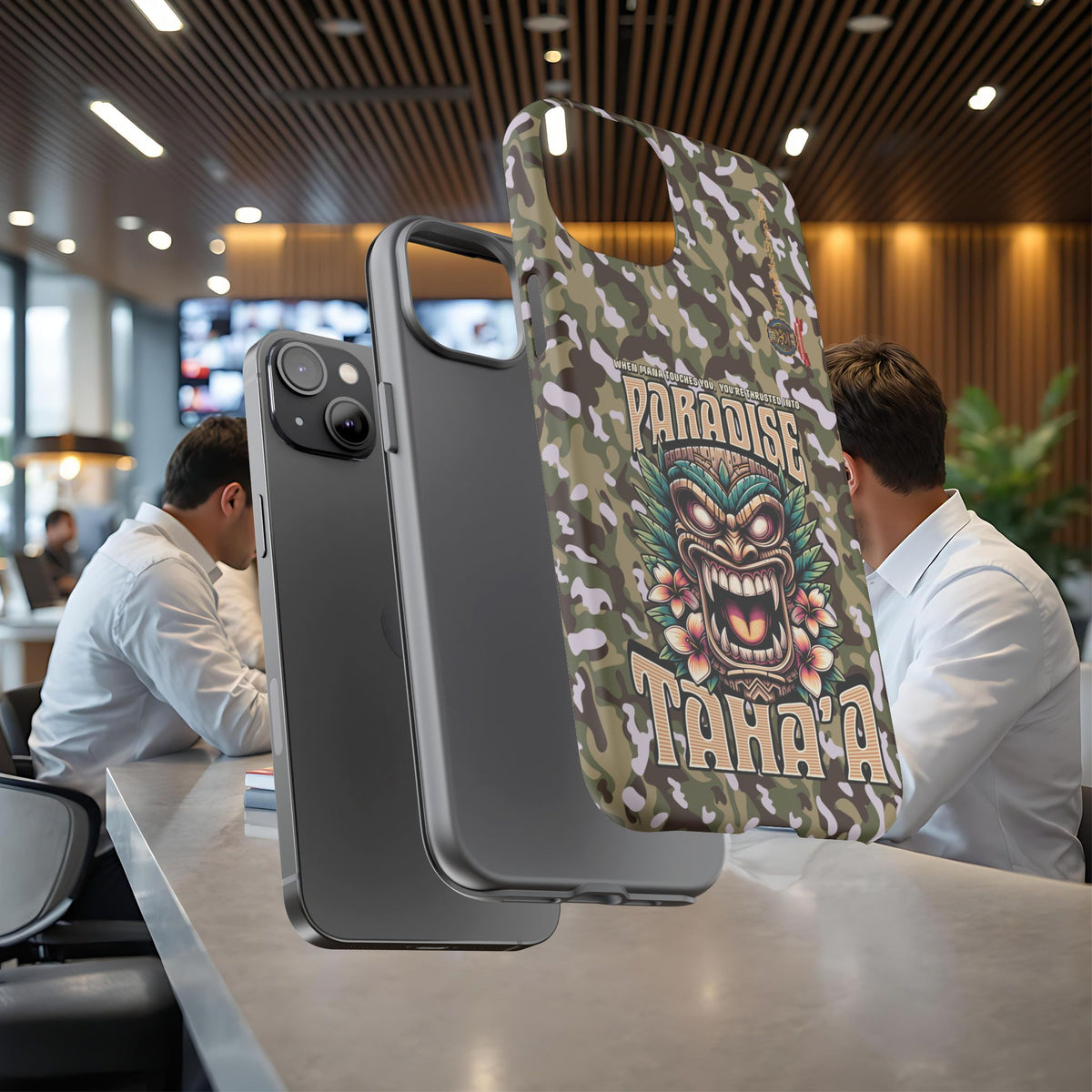 Tahaa – Coque Antichoc Premium « Tiki Féroce » | Design Tribal & Protection Maximale
