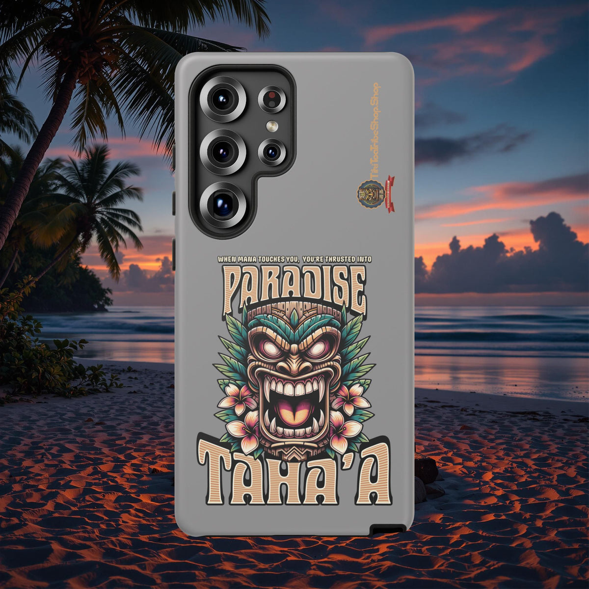 Tahaa – Coque Antichoc Premium « Tiki Féroce » | Design Tribal & Protection Maximale