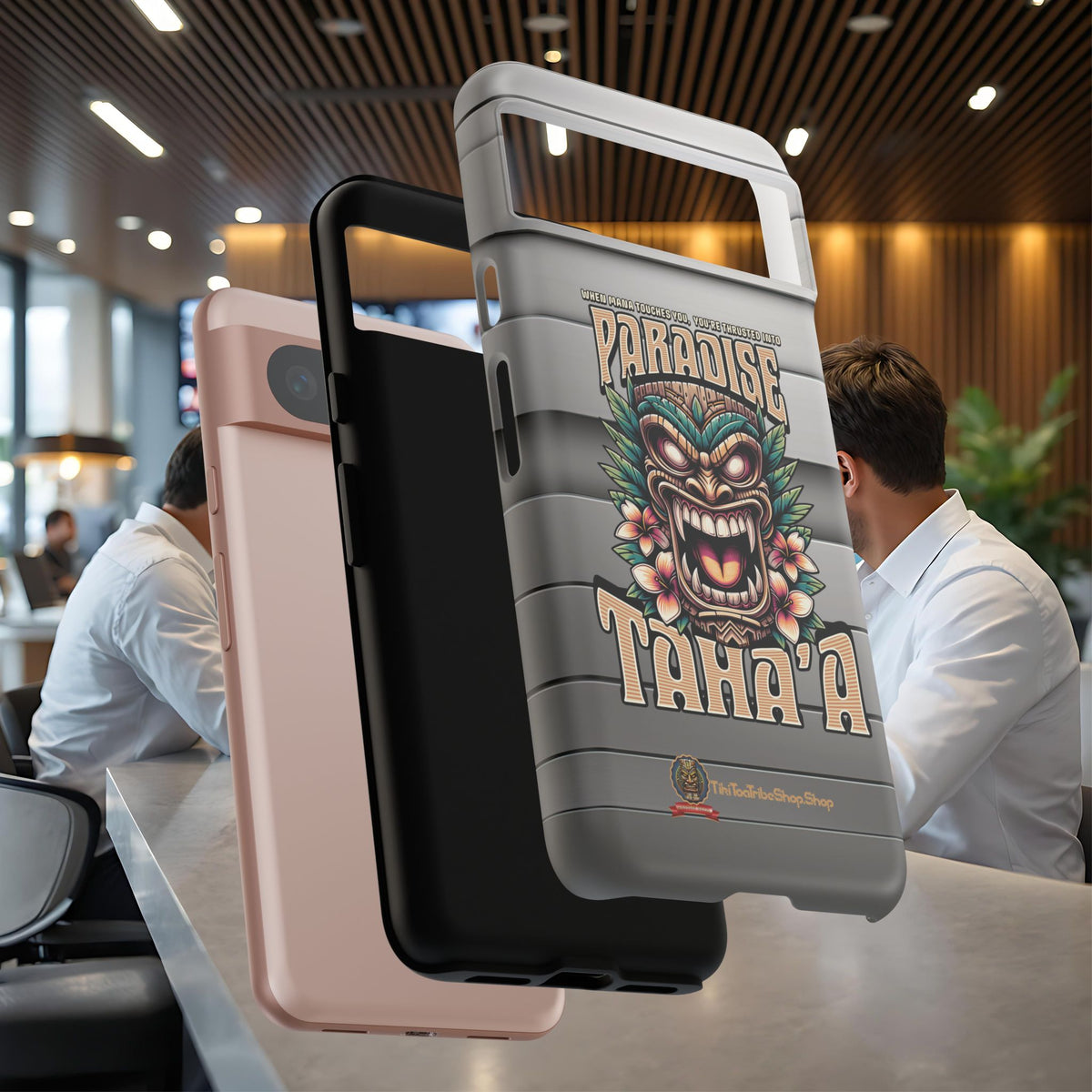 Tahaa – Coque Antichoc Premium « Tiki Féroce » | Design Tribal & Protection Maximale