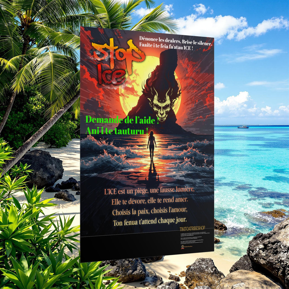 Posters Anti-ICE Polynésie – Affiches de Sensibilisation Contre la Drogue “Paruru i te ora – Brisons les chaînes de l’ICE”