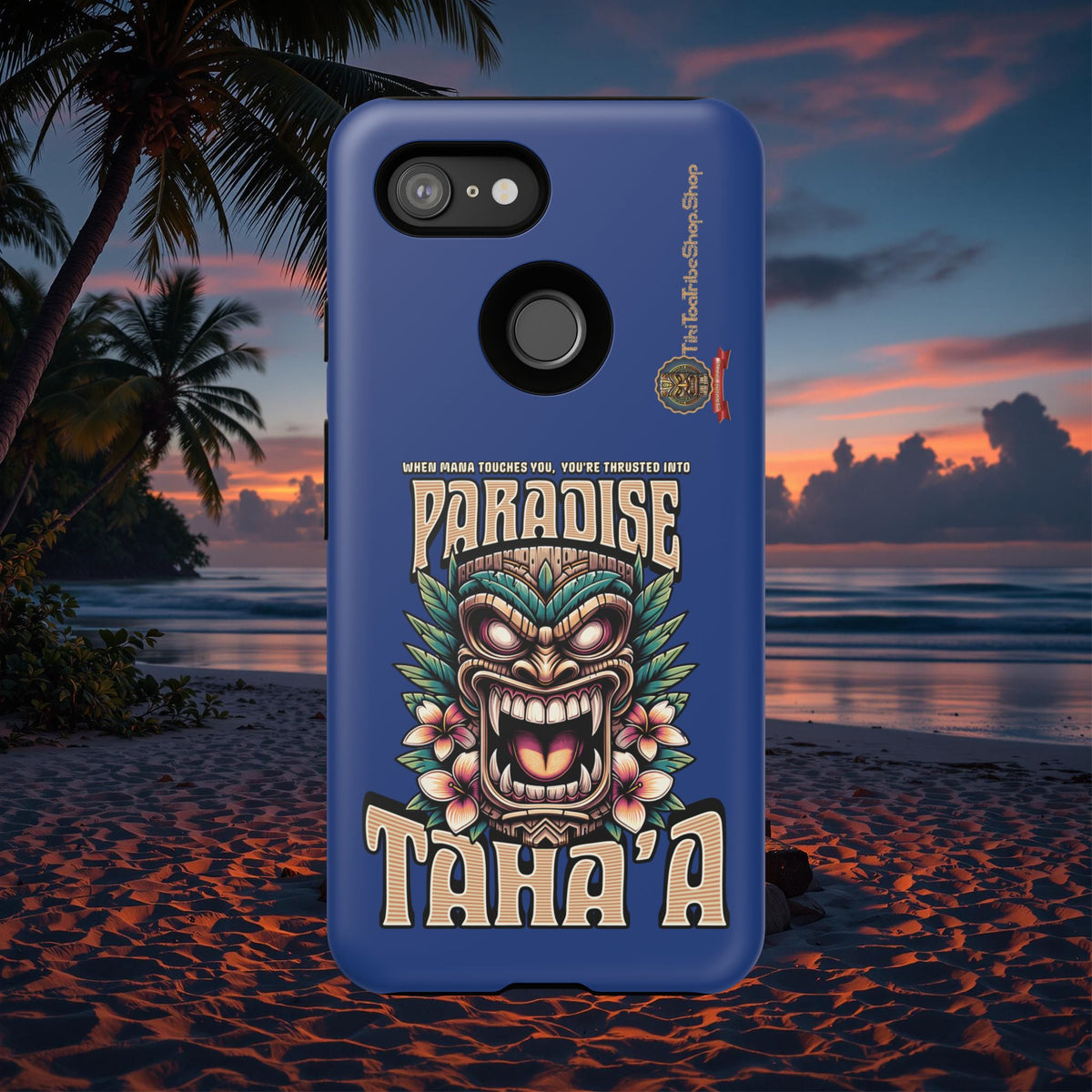 Tahaa – Coque Antichoc Premium « Tiki Féroce » | Design Tribal & Protection Maximale