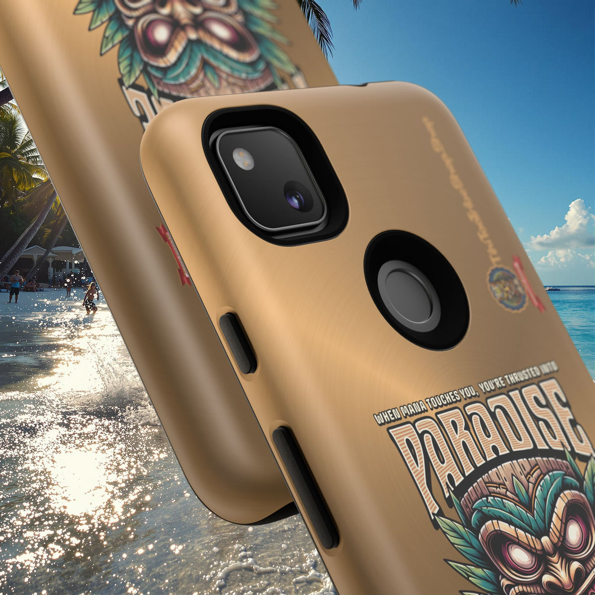 Tahaa – Coque Antichoc Premium « Tiki Féroce » | Design Tribal & Protection Maximale